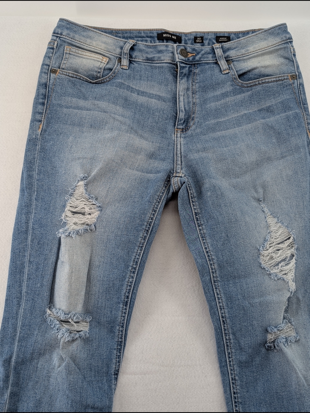 Miss Me Light Wash Distressed Women’s Jeans - Blue